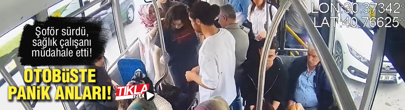 Otobüste panik anları!