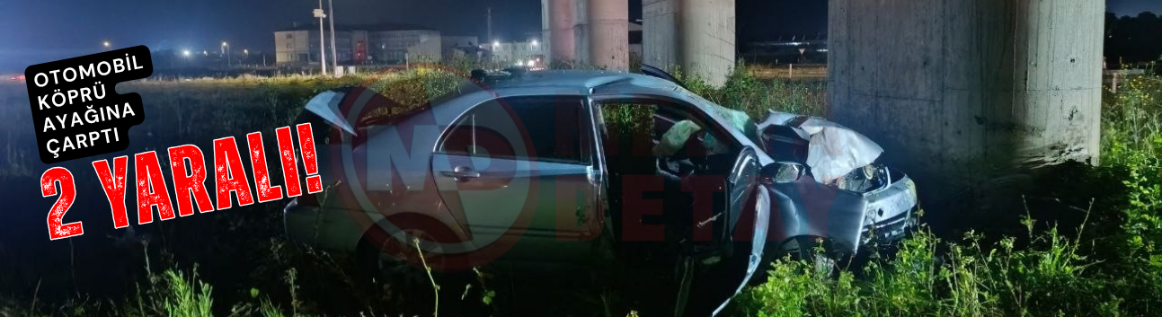 Otomobil köprü ayağına çarptı: 2 Yaralı